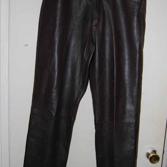 EU 50 🔥 GUCCI by TOM FORD Men's Black Leather Biker Pants Trousers ITALY - Picture 3 of 16